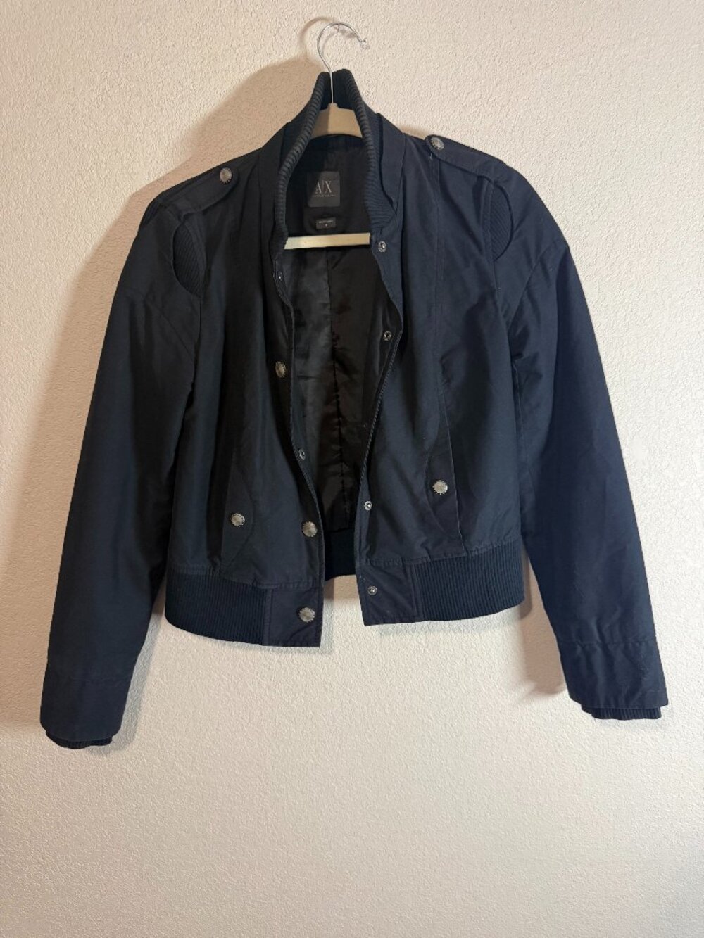 Armani Exchange AX Black Utility Jacket Women’s Medium Designer Layering Piece